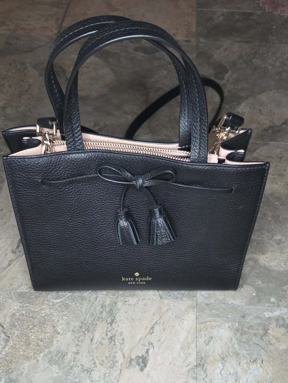 Kate Spade Hayes Street Isobel Small Leather Satchel In Black